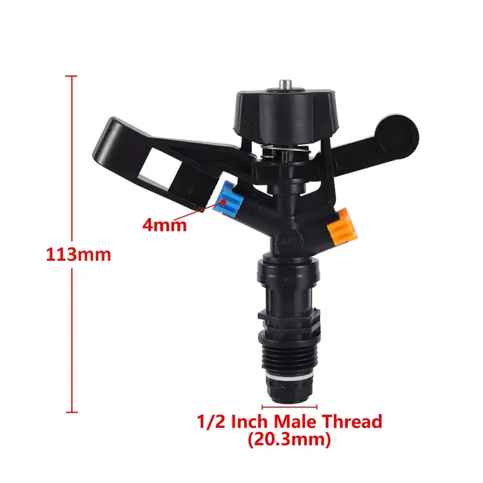 Arroseur à bascule 1/2 ", buse de pulvérisation à Impact rotatif réglable à 360 degrés, outil d'irri