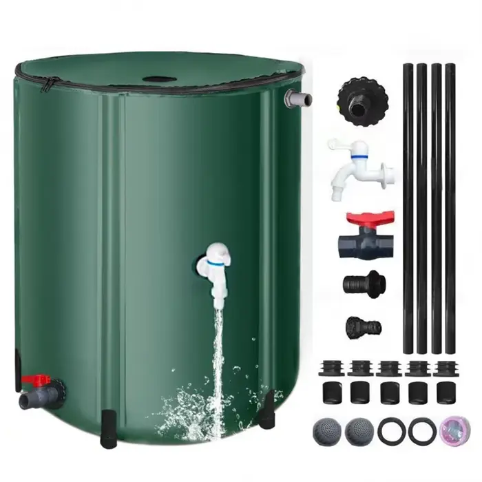 Baril de pluie pliable réservoir d'eau de pluie kit d'arrosage en PVC robuste pour jardinage camping et préservation de l'environnement occasions spéciales