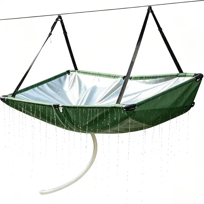 Collecteur d'eau de pluie pour jardin, tapis de récupération d'eau avec tuyau, filtre attrape-pluie pour pelouse, jardin extérieur, cour, balcon