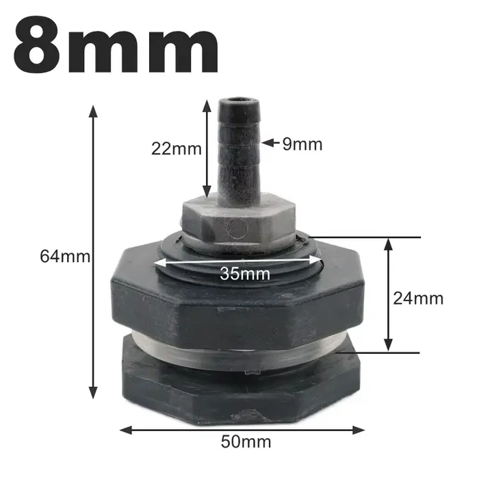 Connecteur de réservoir d'eau en PVC, Tube G1/2 à 8/10/12/16mm, adaptateur de réservoir de poisson d