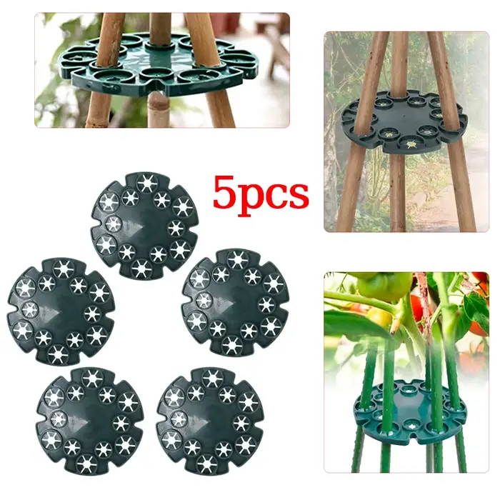 Plateaux de Protection pour plantes de jardin, 5 pièces, Support pour canne en bambou, Support pour 