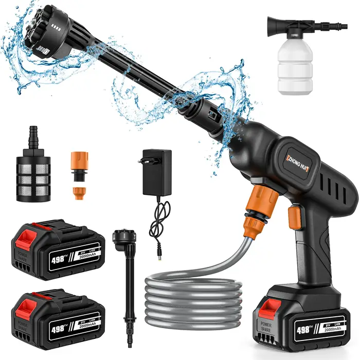 Pistolet à eau haute pression Makita 60 bars 20000mAh 6 accessoires inclus pour nettoyage jardin maison durable polyvalent