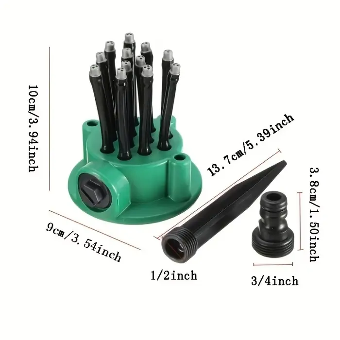 Arroseur de jardin automatique à 360 degrés, pulvérisateur multi-têtes pour l'arrosage des fleurs, o