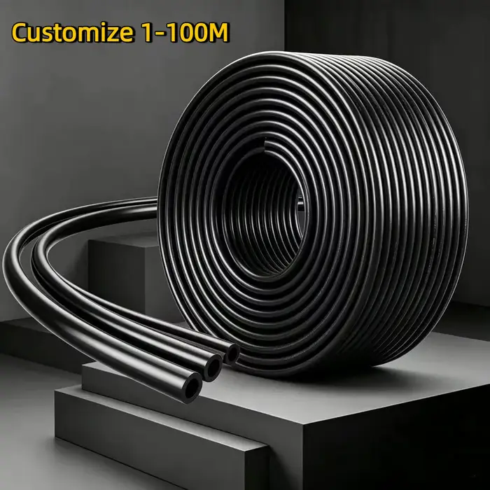 Tuyau d'arrosage noir en PE résistant à la pression pour jardin, 1m~100m, 1/4" 3/8", système de tube
