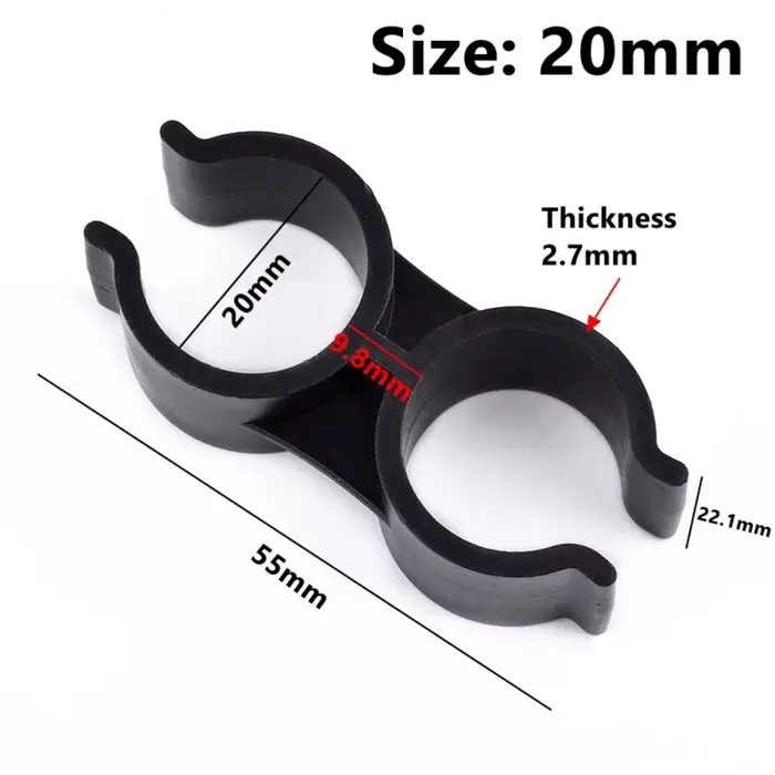 6 pièces Nouvelles pinces pour tuyaux en PVC 20/25 mm, type double U, pour irrigation agricole, support de tuyau d'eau, outil de jardin