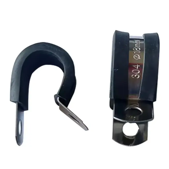 10 pièces/20 pièces doublées de caoutchouc P Clips câble montage tuyau collier de serrage tuyaux de fixation en acier inoxydable matériel attaches 6-24mm
