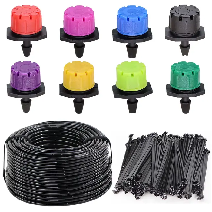 Tuyau d'arrosage de jardin en PVC, 5-10m, 4/7mm, système de micro d'argile avec 8 trous, goutteurs, 