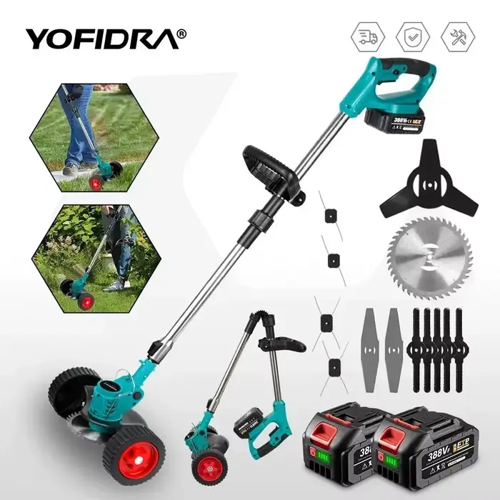YOFIDRA tondeuse à gazon électrique sans fil jardin coupe gazon 100-135 cm longueur coupe outil élec