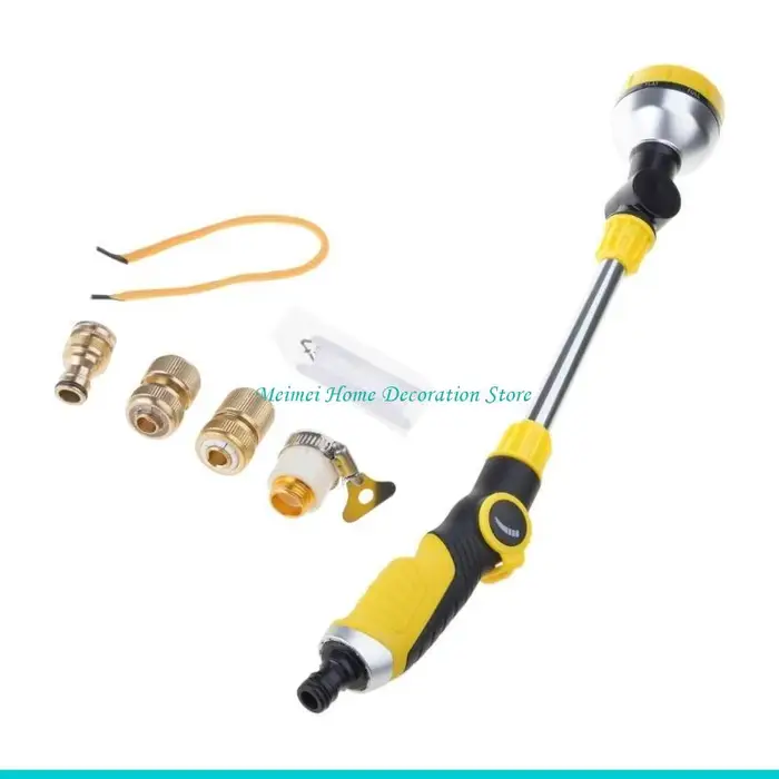 Lance d'arrosage H7BF avec 5 adaptateurs de tuyau pour un contrôle facile du débit et une utilisation polyvalente en jardinage et nettoyageextérieur