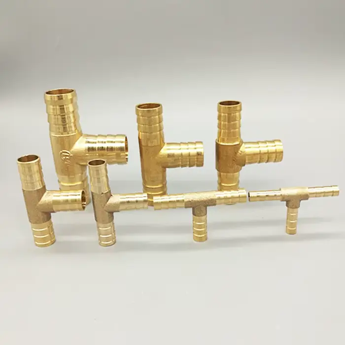 Raccord de tuyau en laiton en forme de T, connecteur à 3 voies pour tuyau en cuivre pagode, 4mm 5mm 