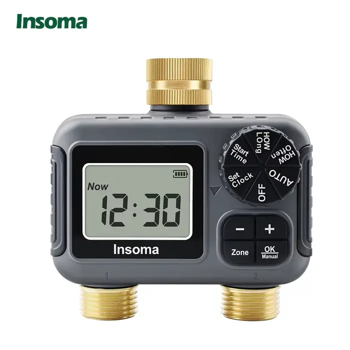 Système d'arrosage intelligent à double sortie minuterie d'eau automatique programmateur de tuyau robinet arrosage jardin extérieur occasions spéciales jardinage