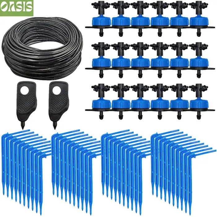 Système d'irrigation goutte-à-goutte, 40m/20m, 4 voies, 8L, flèche, transmetteur, 10/20 ensembles