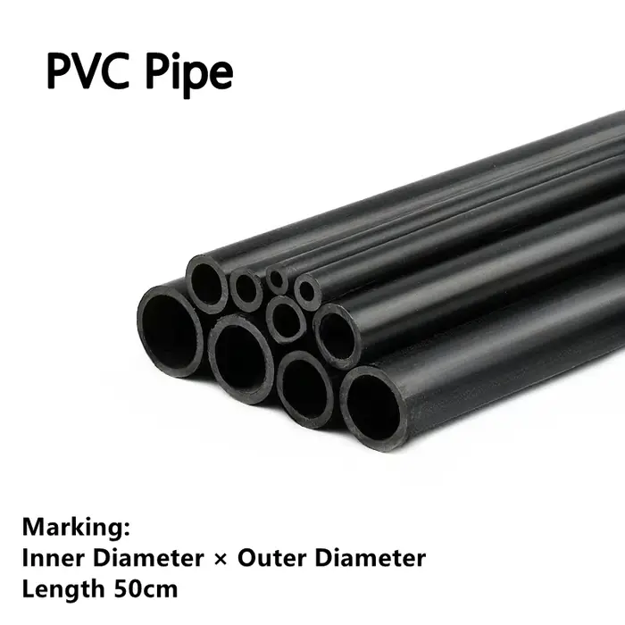 3 ~ 8 pièces longueur 50cm diamètre extérieur 5 ~ 19mm PVC tuyau noir Aquarium Aquarium Tube raccord