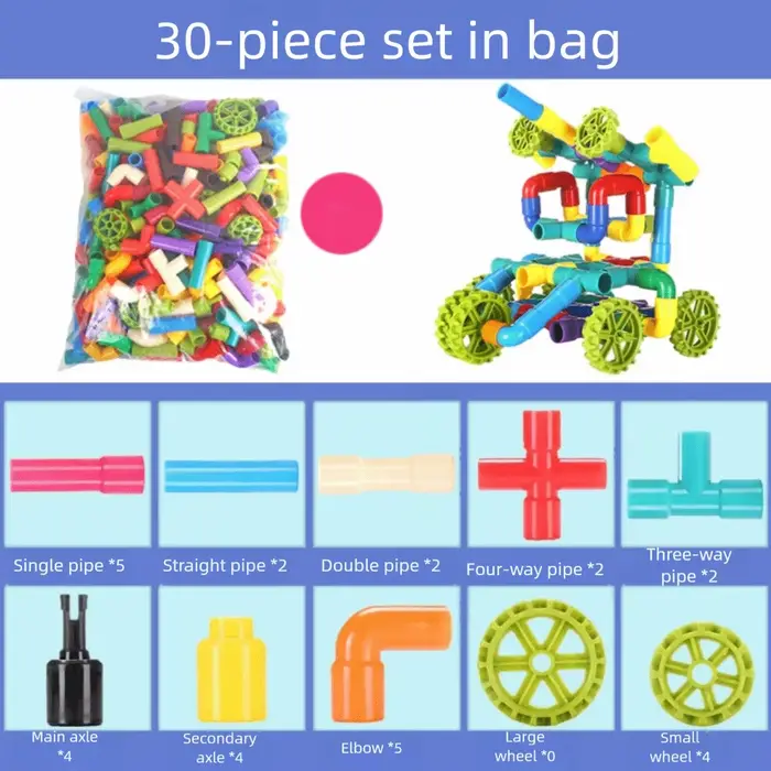 Blocs de Construction de tuyaux d'eau, bricolage, conception d'assemblage, tuyaux d'épissure, jouets