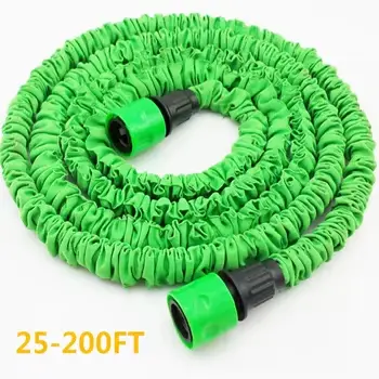 Tuyau d'arrosage magique rétractable multifonction en caoutchouc pour jardin, longueur variable de 25 à 200 pieds, bleu ciel, bleu, vert armée, vert, facile à utiliser et à entretenir, idéal pour le jardinage et les cadeaux de fête