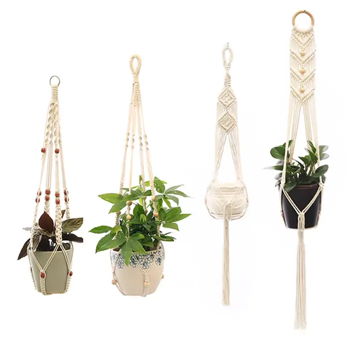 Paniers de suspension de plantes en macramé faits à la main, support de Pots de fleurs, panier de ja
