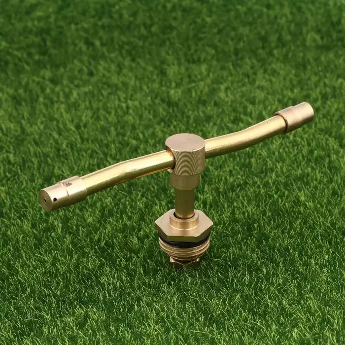 Arroseur de jardin agricole à 2 bras rotatifs en laiton pour l'irrigation des pelouses