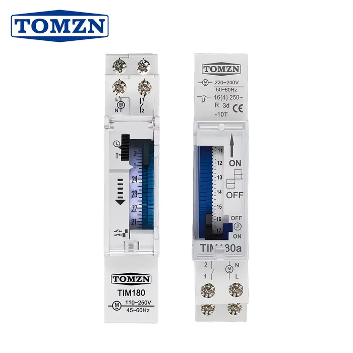Minuterie interrupteur 24 heures relais électrique Programmable 110V 220V 16A batterie Din Rail pompe mécanique moteur oxygénérateur Transparent
