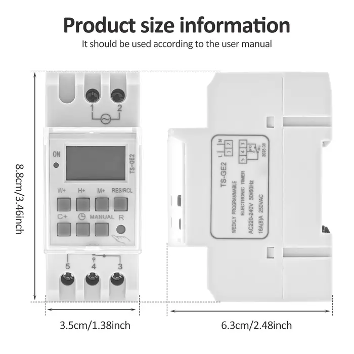 Minuterie numérique pour l'installation dans les panneaux de commande avec écran LCD, minuterie hebd
