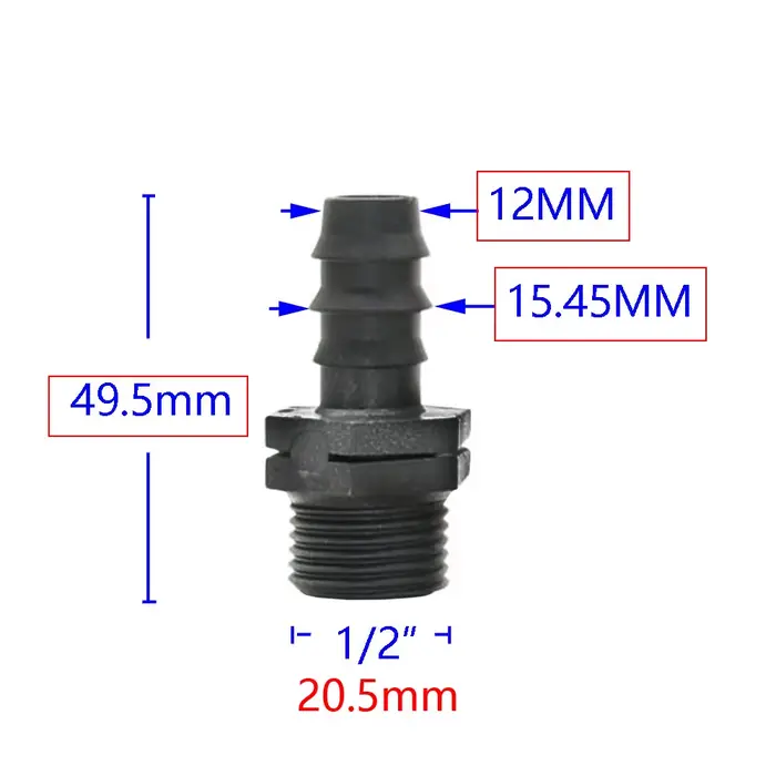 Connecteurs de tuyau d'eau, filetage 1/2 3/4 1 pouce à 16mm 20mm 25mm 32mm, 1/2 3/4 1 ", Tube Pe, 4 
