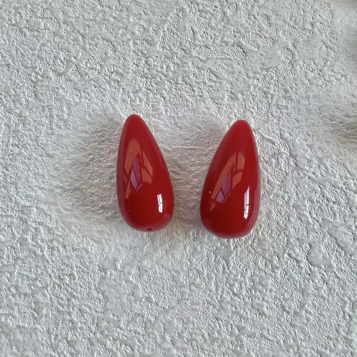 Accessoires japonais simples en résine, couleur unie, trou droit 3D, goutte d'eau, pour boucles d'or