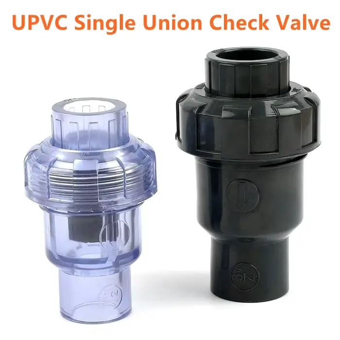 Robinet anti-retour simple UPVC transparent bleu gris foncé pour aquarium et irrigation jardin connecteurs d'eau de jardin occaions spéciales