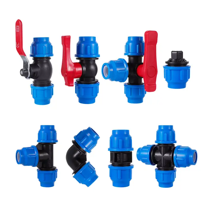 Séparateurs d'eau en plastique pour jardin, serre, exploitation agricole, irrigation efficace, connecteurs de valve rapide en plastique, raccords de tuyaux d'eau de jardin en PVC PE