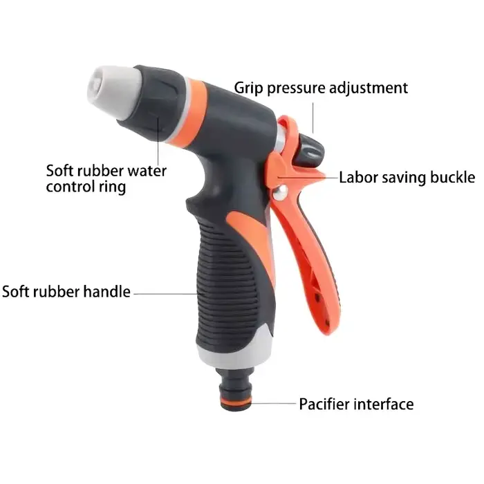Buse de tuyau d'arrosage haute pression pistolet à eau à jet réglable pour lavage de voitures arrosage du jardin nettoyage du jardin occasionnels usage de jardinage et entretien de véhicules