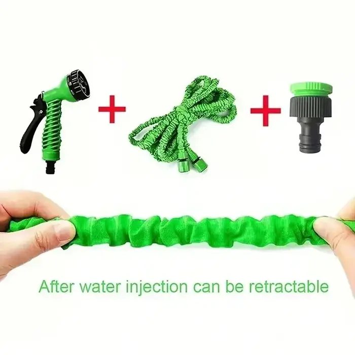 Tuyau d'eau extensible avec 7 fonctions de pulvérisation pour jardinage et nettoyage de voiture facile à monter au mur