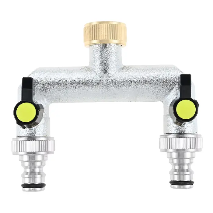 Distributeur d'eau du robinet à 2 voies Distributeur de connexion d'eau de 3/4 pouces avec vannes d'