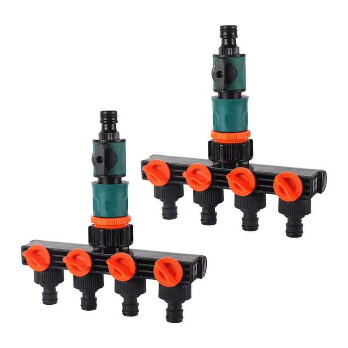 Mathiateur d'eau à quatre voies, 16mm, 1 ensemble, assujetà interrupteur rapide, pour jardin, d'argi