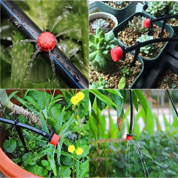50/100 pièces 8 trous réglable Irrigation goutteur arroseur émetteur goutteur Micro goutte à goutte 