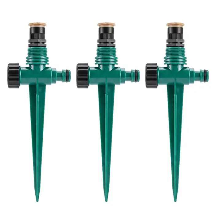 3 pièces 360 °   Arroseur de pelouse automatique rotatif avec buse réglable, système d'arrosage ente