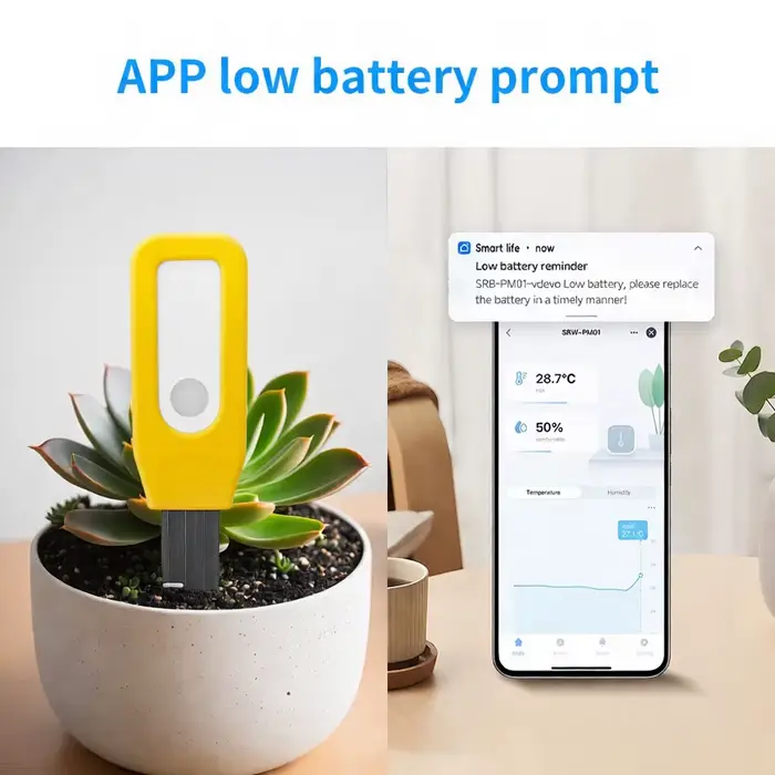 Capteur de température et d'humidité du sol WiFi Tuya pour surveillance en temps réel système de maison intelligente batterie alimentée occasionnels cadeaux pour jardiniers