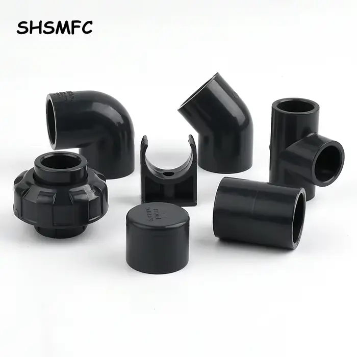 1 pièce I.D 20 ~ 63mm gris foncé UPVC Direct coude à 90 degrés Aquarium jardin Irrigation té Tube d'