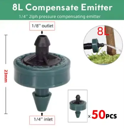 200-50pcs 2L 4L 8L pression débit Stable pelouse compenser automatique goutteur Durable Compact Flexible régulateur