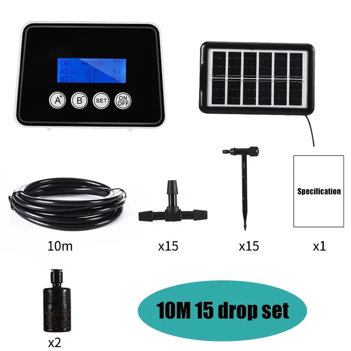 Dispositif d'irrigation goutte-à-goutte solaire de jardin, contrôleur à Double pompe, système de min