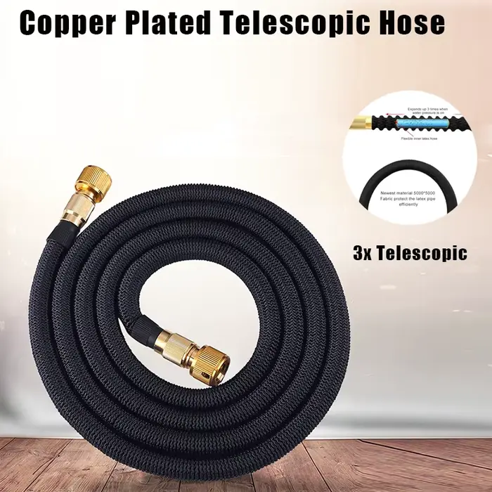 Tuyau d'arrosage extensible-noyau en latex à 4 couches de résistance supérieure robuste-connecteurs en laiton extra