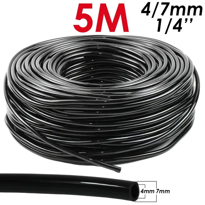 Tuyau d'arrosage de jardin 10-100M, micro-tuyau PVC 4/7mm, tube 1/4'', système d'irrigation goutte à