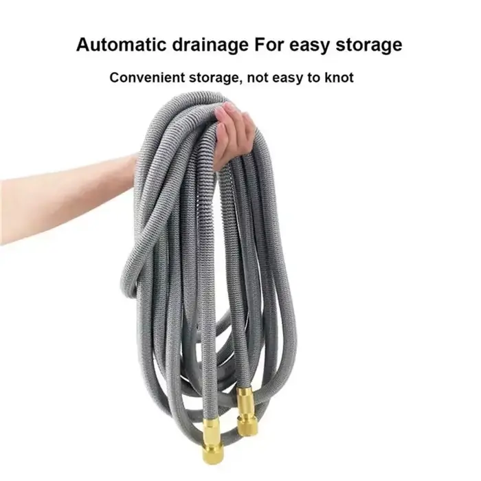 Tuyau d'arrosage de jardin extensible avec double connecteur métallique
