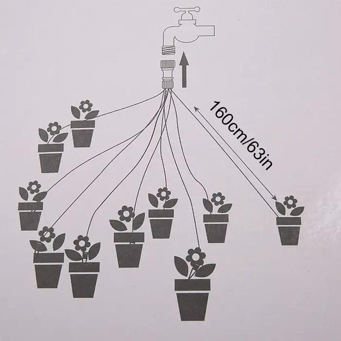 Kit d'irrigation goutte à goutte avec 10 têtes d'irrigation, système d'arrosage des plantes, disposi
