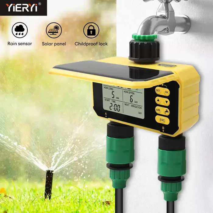 Yieryi minuterie d'arrosage de jardin programmateur d'irrigation automatique