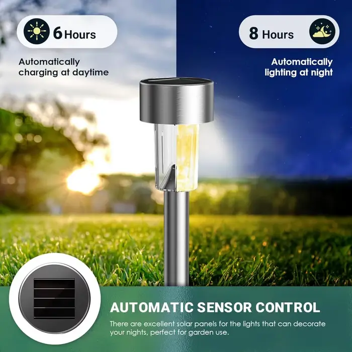 10 pièces lumières solaires lampe de jardin extérieure à énergie solaire étanche paysage chemin lumière LED pour cour