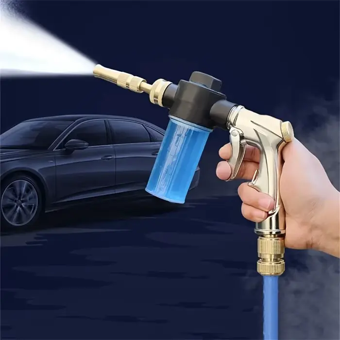 NOUVEAU Pistolet à eau haute pression en métal avec buse réglable et pulvérisateur intégré