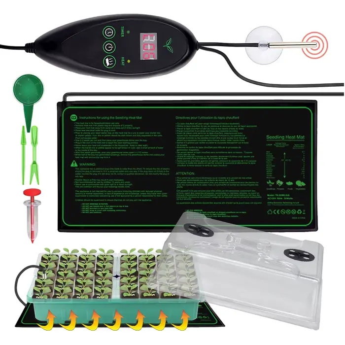 Plateaux de semis Boîte de germination avec chauffage 30W, polymères chauds, kit de démarrage de gra
