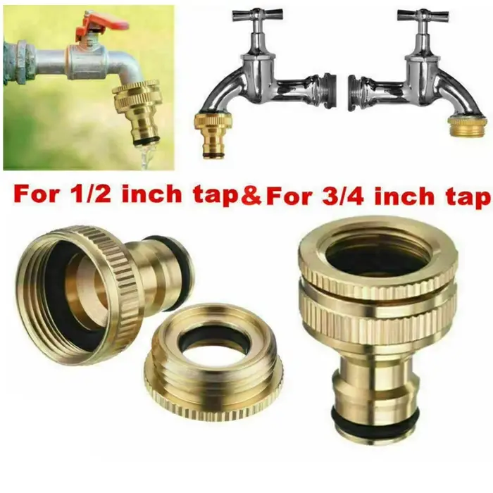 Adaptateur de raccord de robinet de jardin, connecteur de tuyau universel en laiton doré, adaptateur