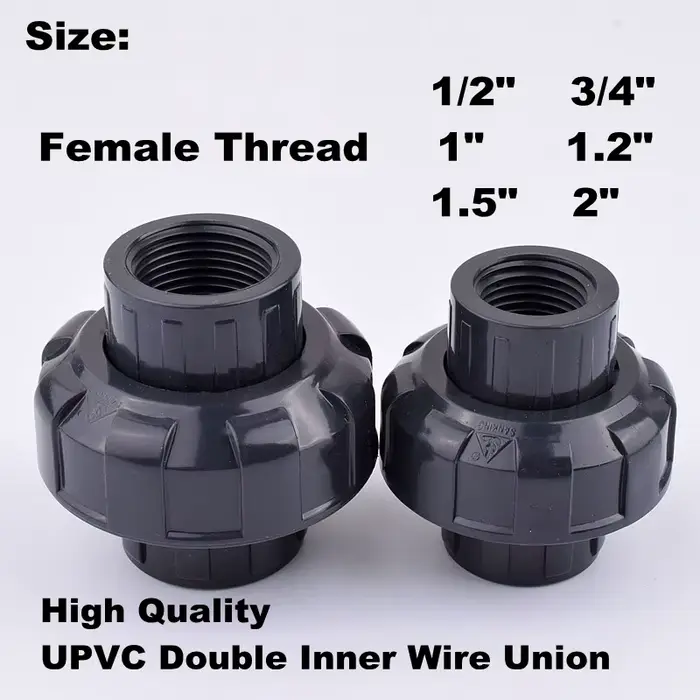 Connecteurs UPVC à Double Filetage Femelle pour Jardin, Accessoires d'Irrigation Non Toxiques, Faciles à Installer et Durables pour Jardins Familiaux et Serres