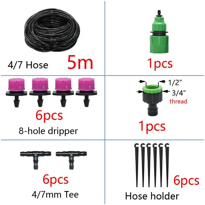 Système d'irrigation goutte-à-goutte 50M-5M, bricolage, tuyau d'arrosage automatique, Micro Kits d'a