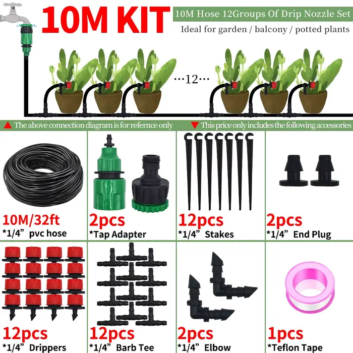 Kit d'irrigation goutte à goutte automatique 10-30M