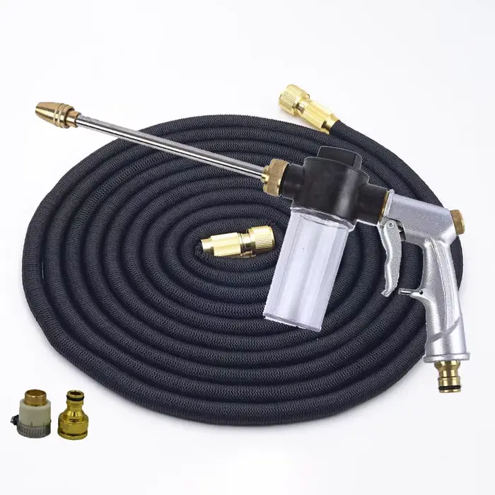 Tuyau d'arrosage extensible magique avec pistolet à eau